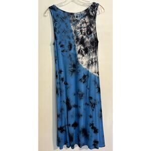 Neiman Marcus Tank Maxi Dress Women’s Size L Blue Tie Dye Stretch